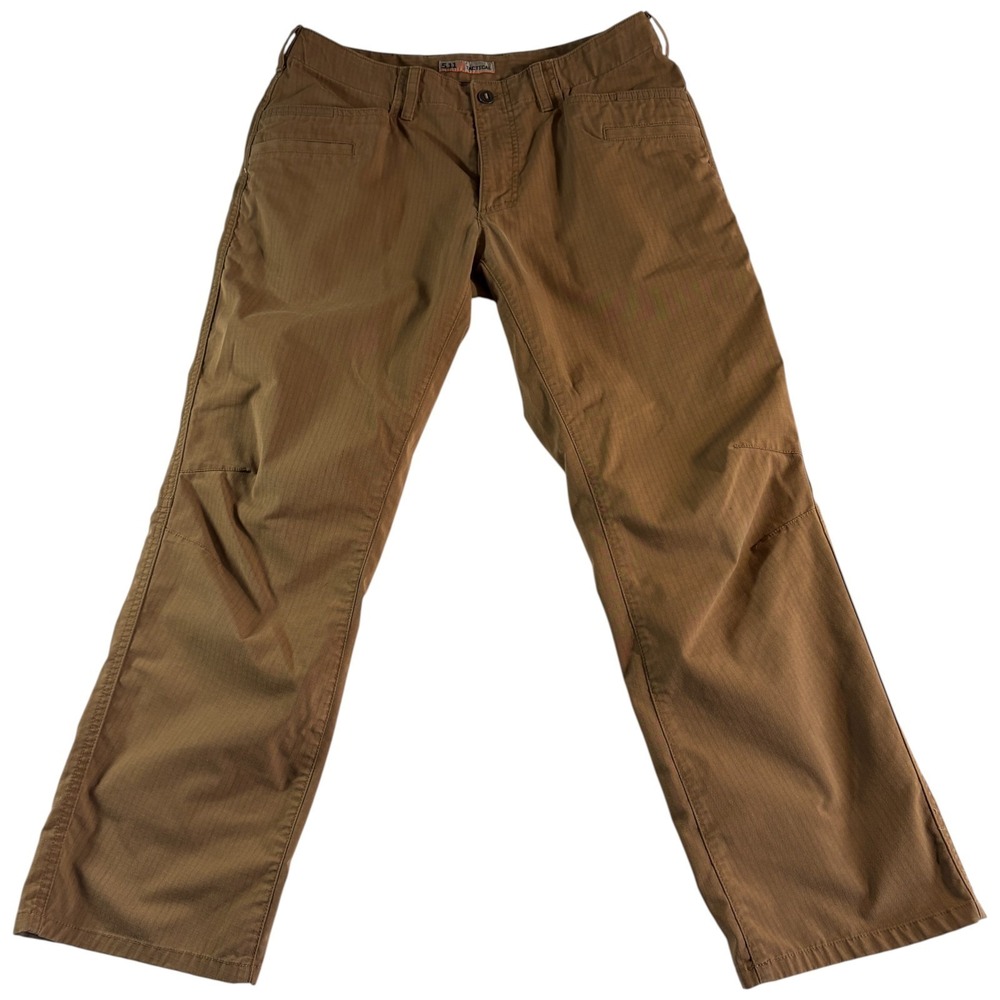 5.11‎ Tactical Series Pants Mens 34x30 (34x28.5) Brown Logo Ripstop Straight Leg